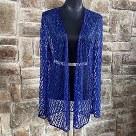 Jovani Royal Blue Beaded Jacket, Size 14