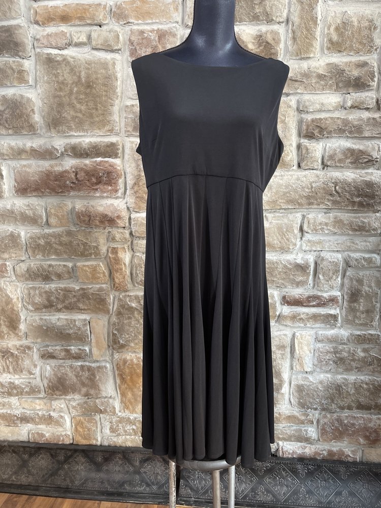 Jessica Howard Black Empire Dress with Print Jacket, Size 16