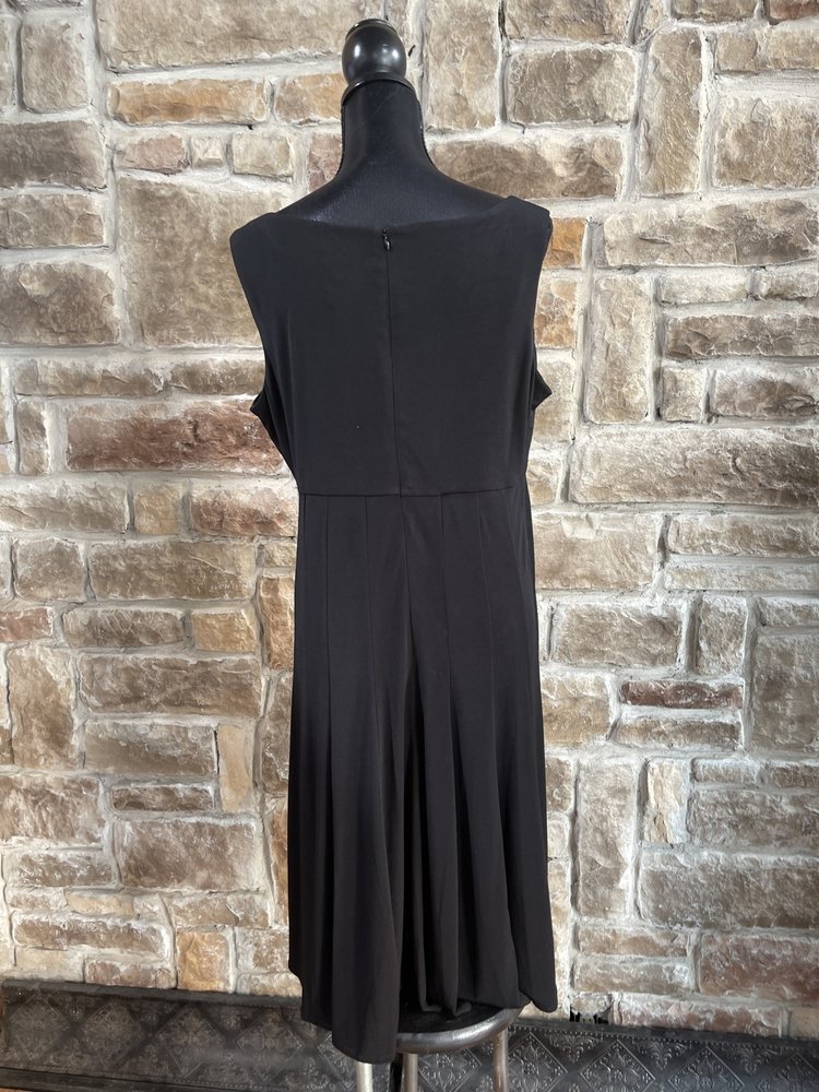 Jessica Howard Black Empire Dress with Print Jacket, Size 16