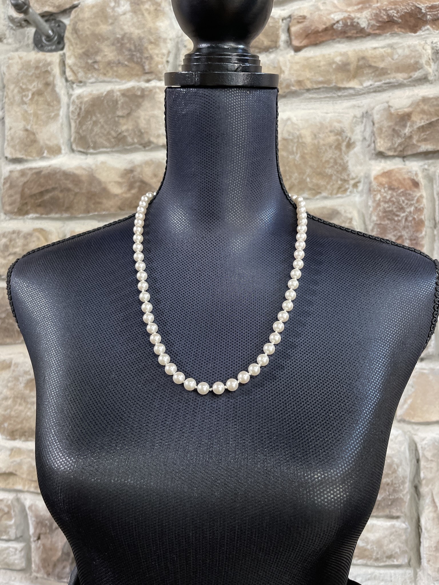 Long 22-24 inch 2 Rows Natural 8-9mm White Freshwater Cultured Pearl  Necklace | eBay