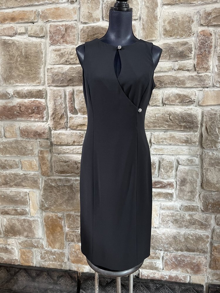 Evan Picone Black Elegant Sheath Dress, Size 6