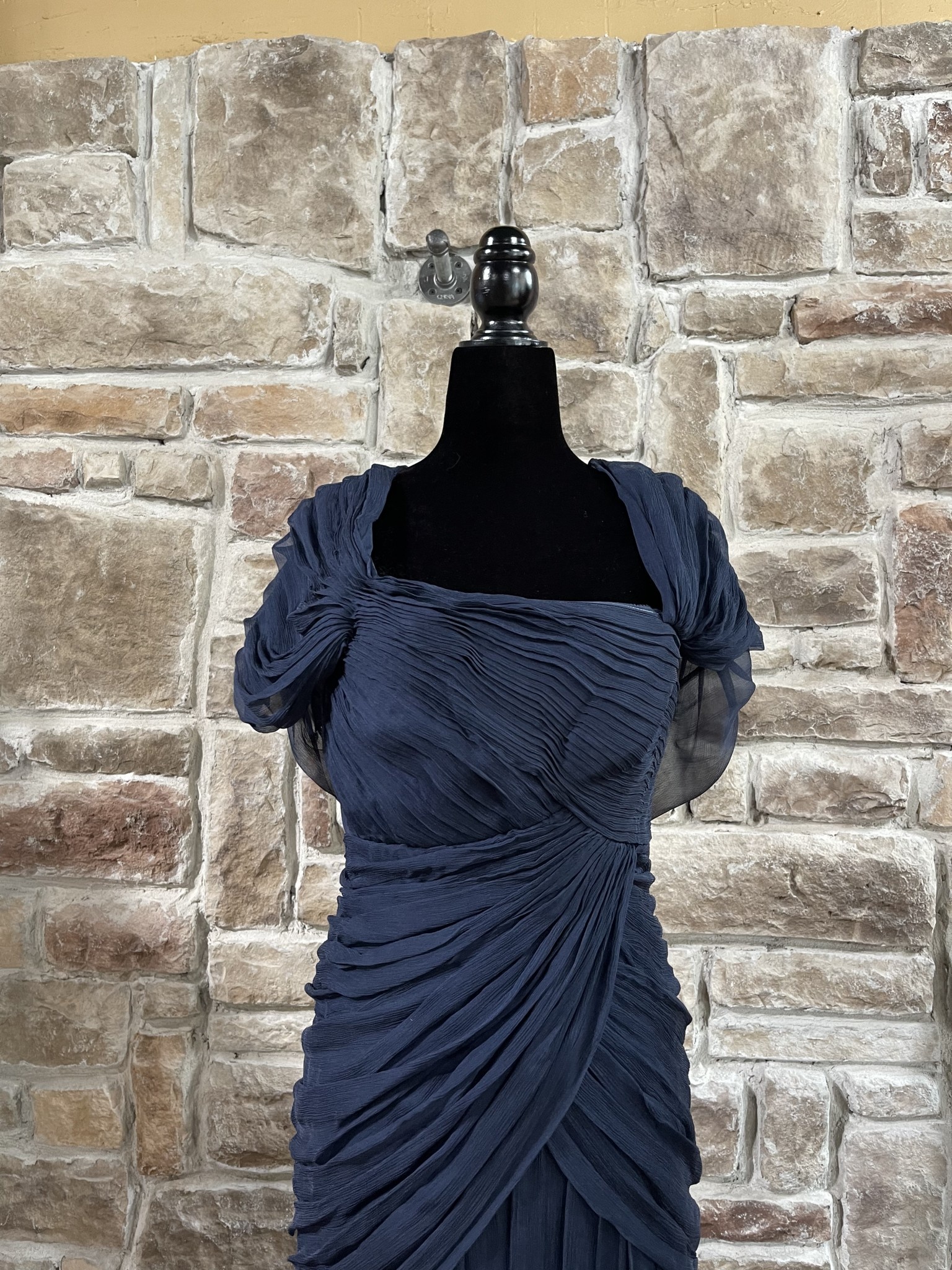 Tadashi Shoji Navy Silk Evening Gown, Size 6 - Elements Tadashi Shoji Navy Silk Evening Gown, Size 6 - Elements