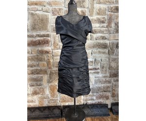 Adrianna Papell Black Ruched Cocktail Dress Size 10