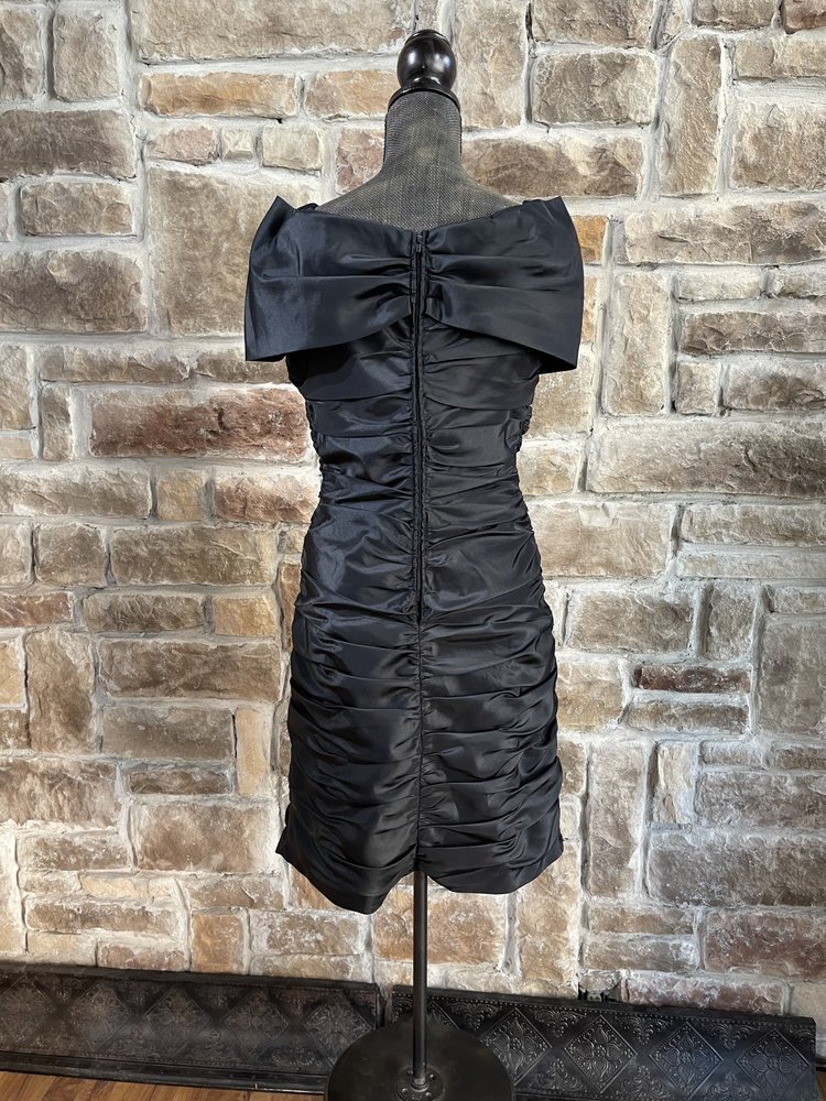 Adrianna Papell Black Ruched  Cocktail Dress, Size 10