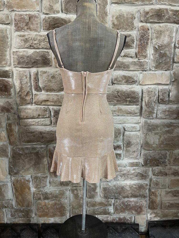 Crystal Doll Blush Pink Shimmer Dress with Ruffle, Size 3