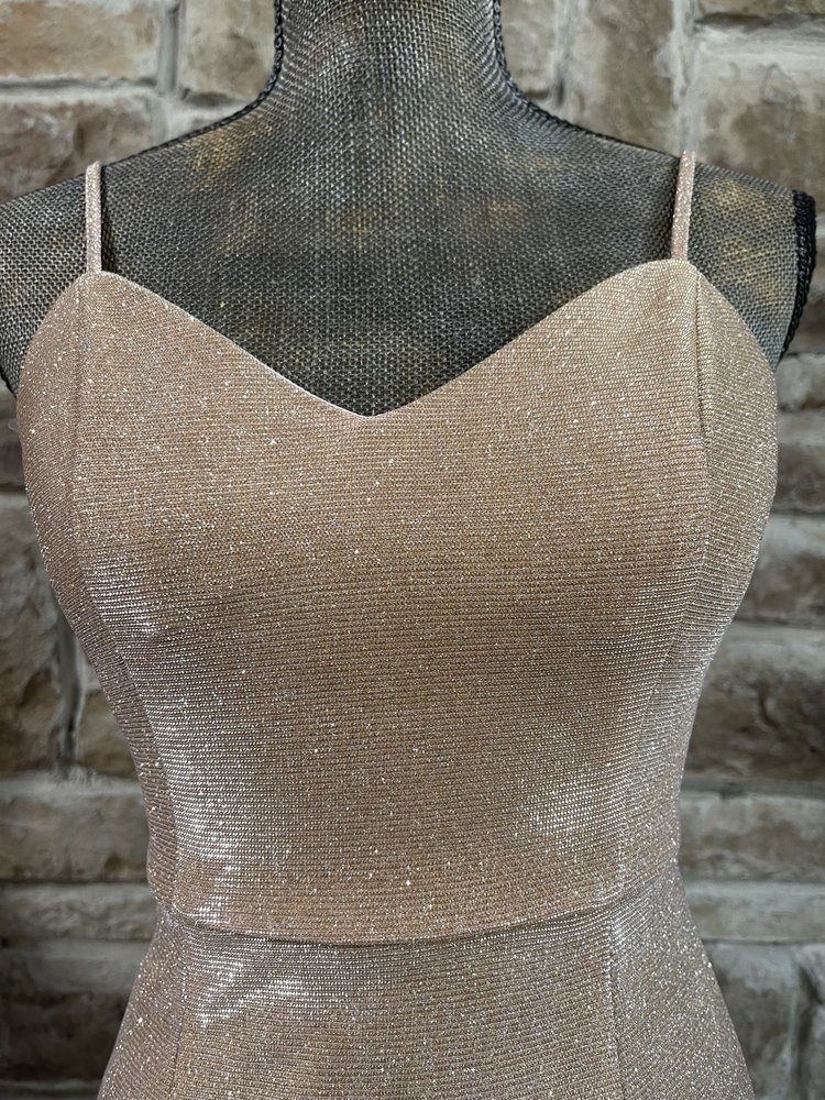 Crystal Doll Blush Pink Shimmer Dress with Ruffle, Size 3