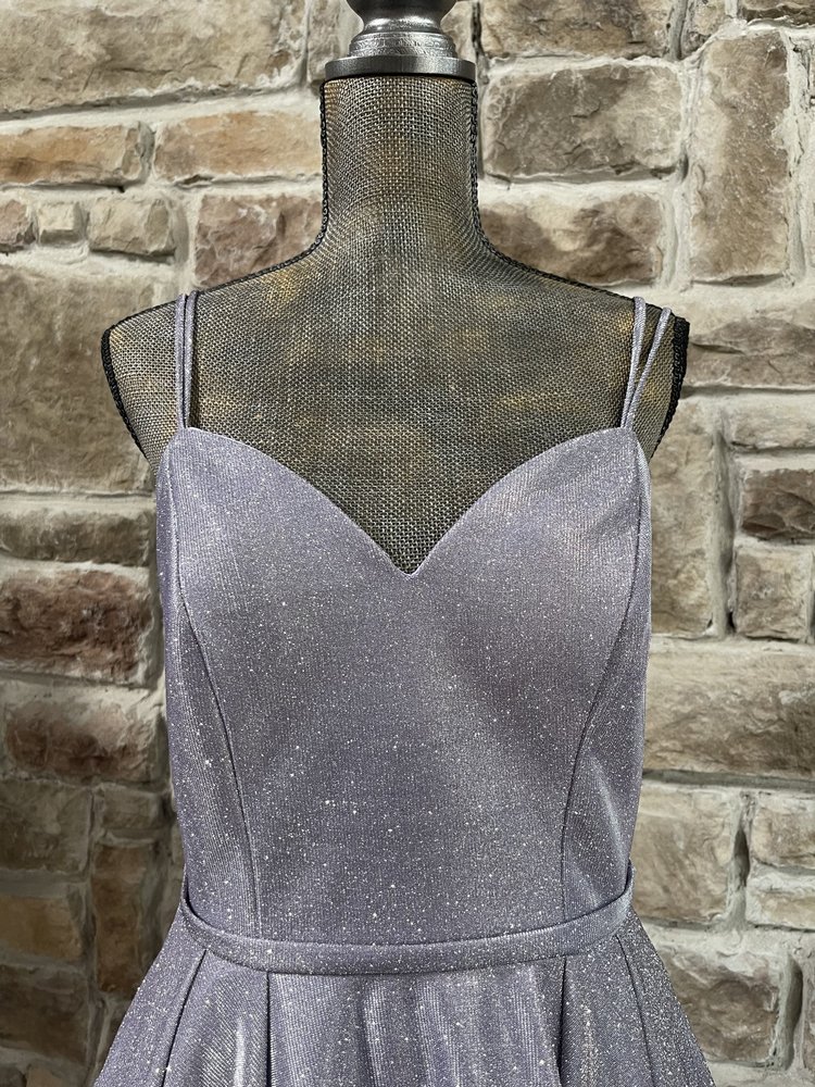 Fiesta Fashion Lavender Strappy Shimmer Fit and Flare Dress