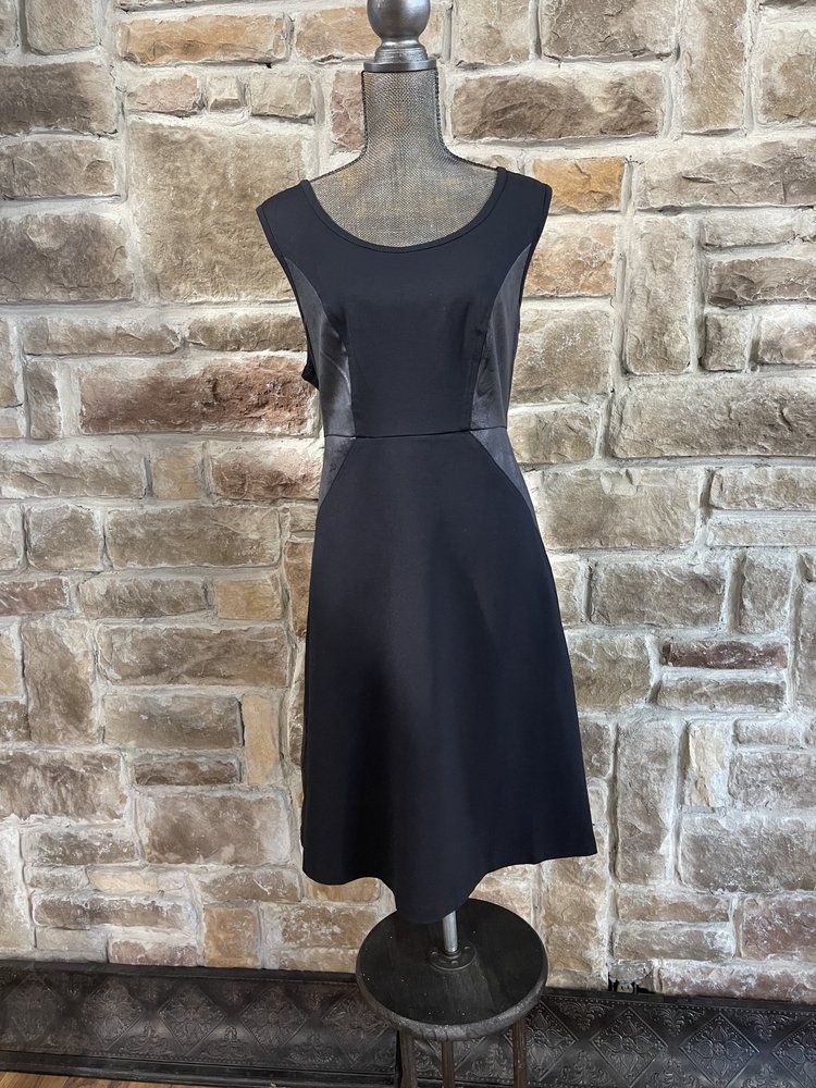 6th & Lane Black Sheath Dress with Gray Distressed Accents, Size14