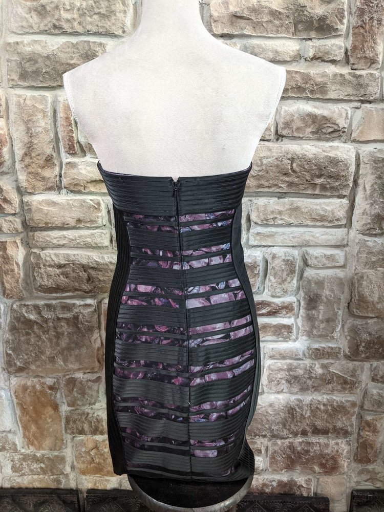 Caché Black Strapless Illusion Bodycon Dress, Size 4