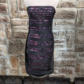 Caché Black Strapless Illusion Bodycon Dress, Size 4