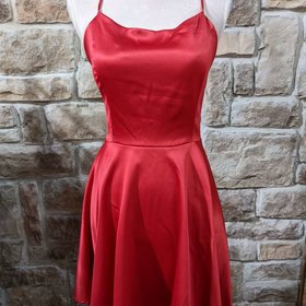 La Scala Red Strappy Back Fit & Flare Dress, Size XL