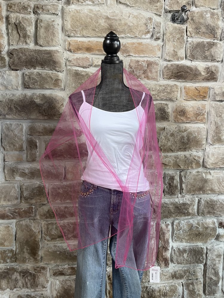 Hot Pink Tulle Wrap/Scarf 18"x 72"