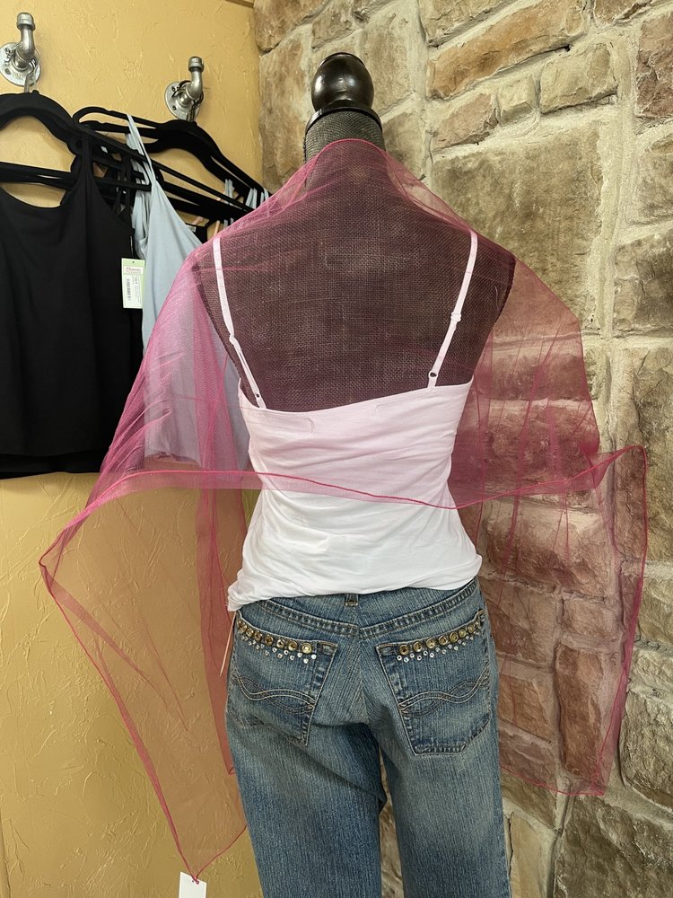 Hot Pink Tulle Wrap/Scarf 18"x 72"