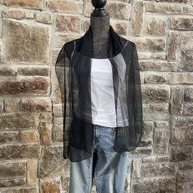 Fiesta Fashion Black Wrap/Scarf 13"x 71"