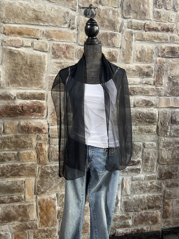 Fiesta Fashion Black Wrap/Scarf 13"x 71"