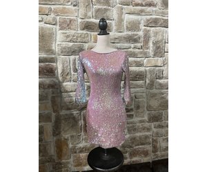 slim fit dress slacks Sequin Long Sleeve Bodycon Dress Dk Multi / Medium main image 0