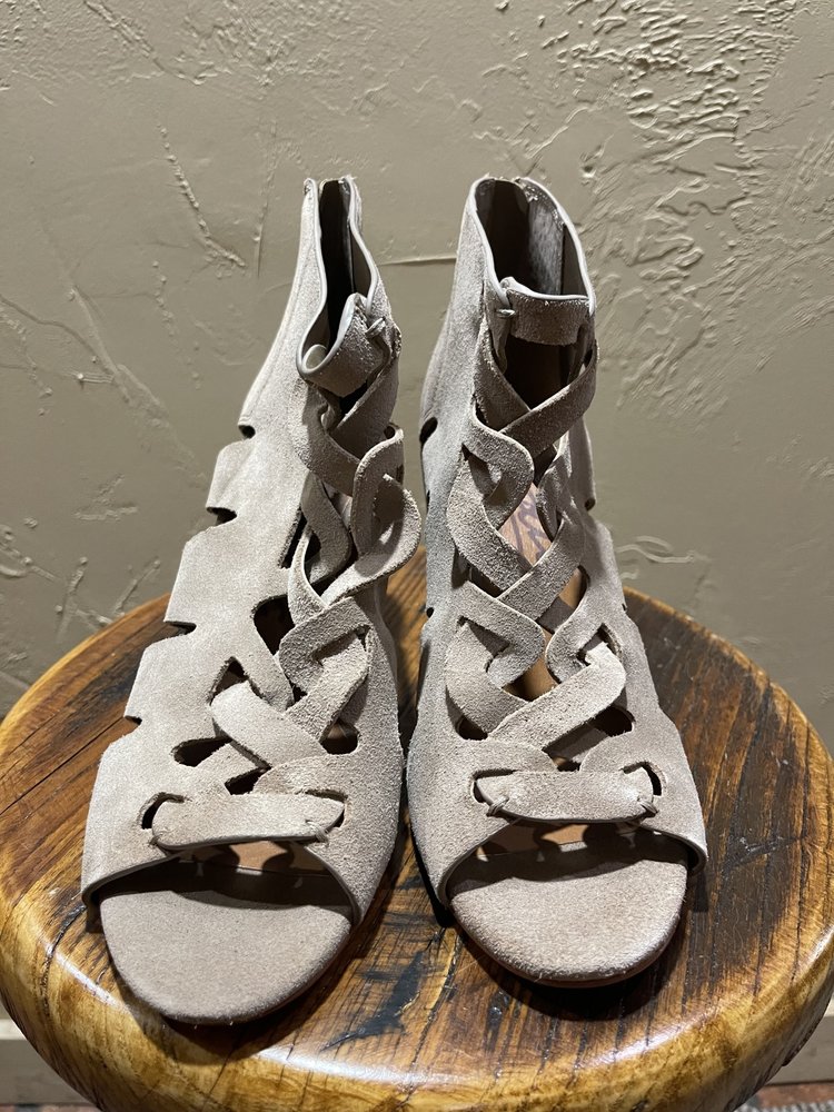 Zodiac Taupe Faux Suede Camila Sandal, Size 10