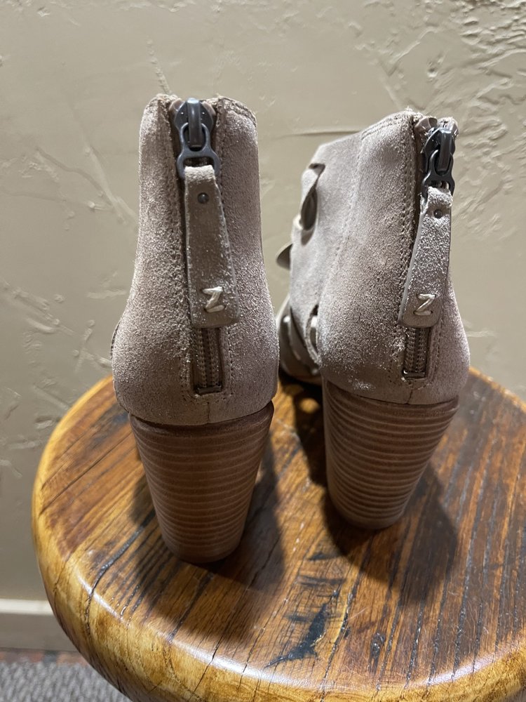 Zodiac Taupe Faux Suede Camila Sandal, Size 10