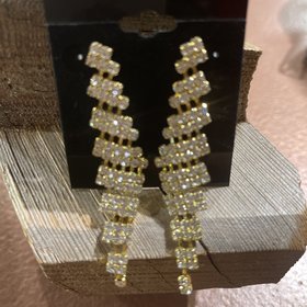 Gold Sabrina Rhinestone Earrings