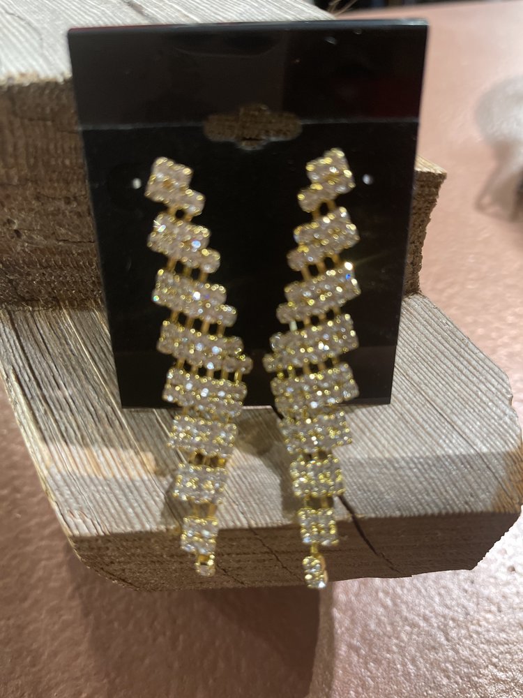 Gold Sabrina Rhinestone Earrings