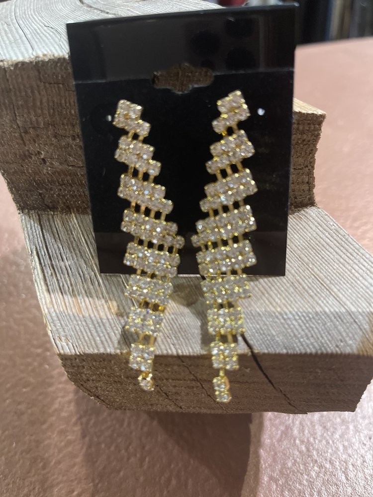 Gold Sabrina Rhinestone Earrings