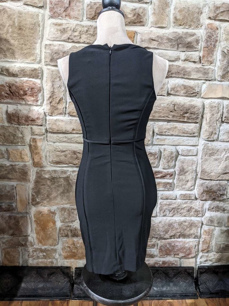 Guess Black Bodycon Dress with Gold Chain, Size 0