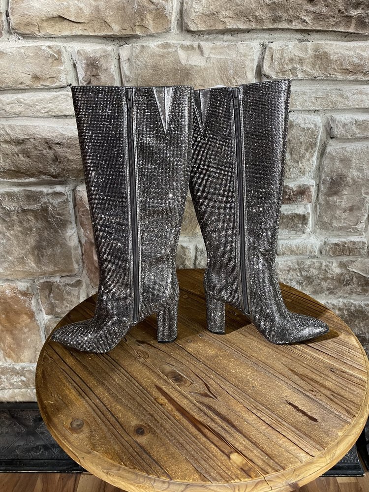 INC Gray Sparkly Tall Boots