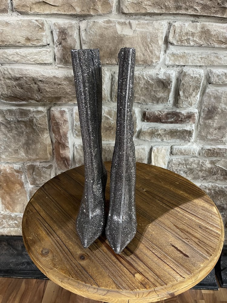 INC Gray Sparkly Tall Boots