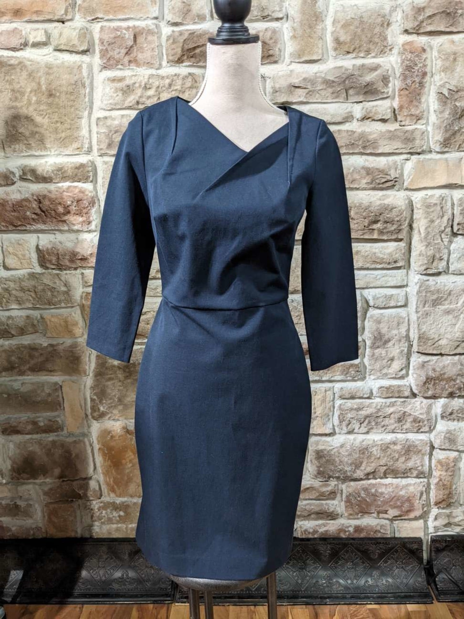 Midnight Blue Sheath with Long Sleeves, Size 6 - Elements Unleashed