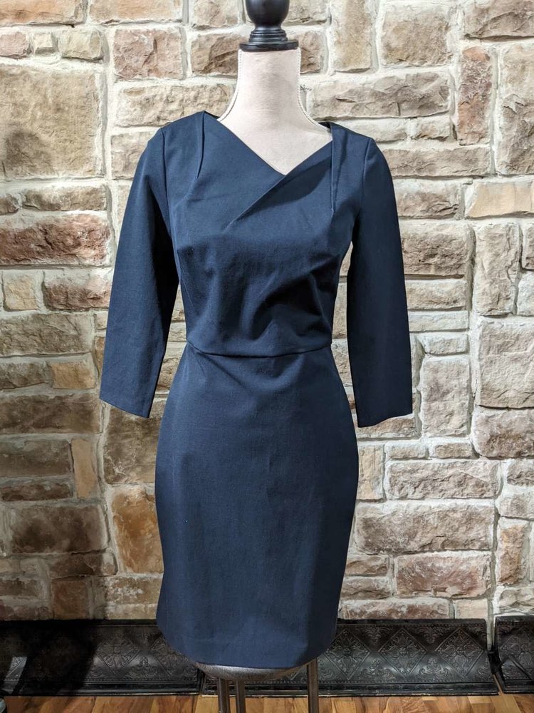 Banana Republic Midnight Blue Sheath with Long Sleeves, Size 6