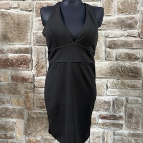 Trixxi Black Halter Bodycon with Open Back