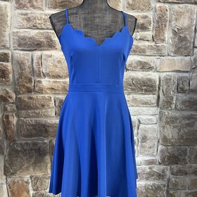 B Darlin Royal Blue Scalloped Fit and Flare