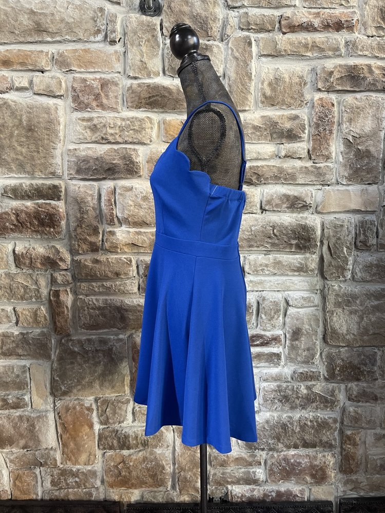 B Darlin Royal Blue Scalloped Fit and Flare