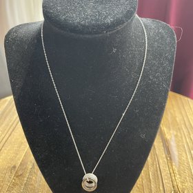 Sterling Silver Cubic Zirconia Ring Necklace