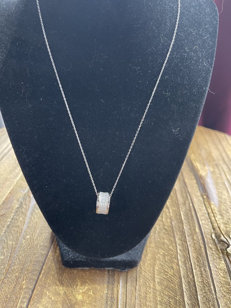 Sterling Silver Cubic Zirconia Ring Necklace