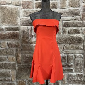 Teeze Me Red Strapless A-Line with Pleated Skirt, Size 7/8