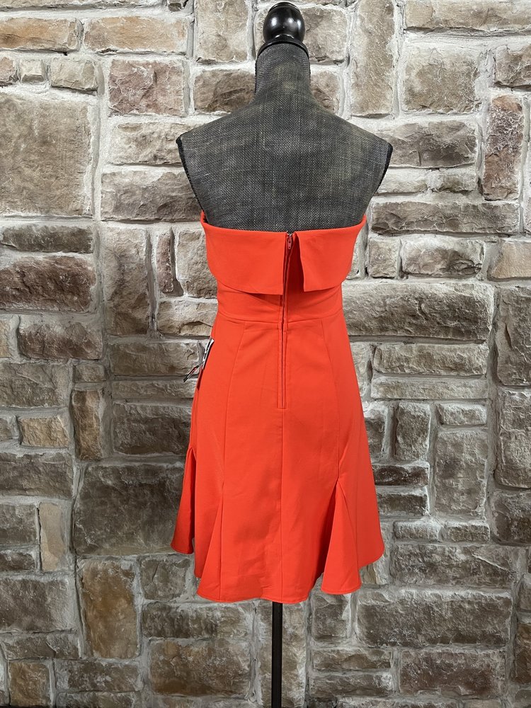 Teeze Me Red Strapless A-Line with Pleated Skirt, Size 7/8