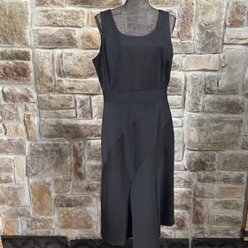 Rafaella Black  Sleeveless Dress with Panel Skirt, Size 16