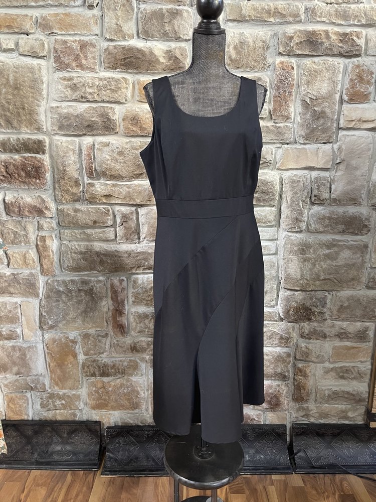 Rafaella Black  Sleeveless Dress with Panel Skirt, Size 16