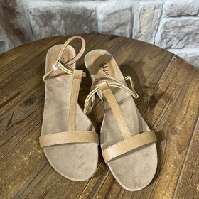 Style & Co Tan T-Strap Wedge Sandals, Size 11