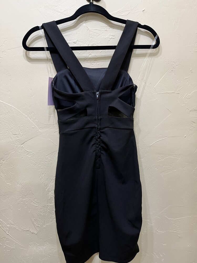 Emerald Sundae Black Bodycon with Cut Outs, Size XXS