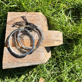 Silver and Gold Set of Three Bendable Bangles