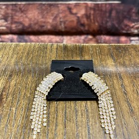 Gold Rhinestone Fringe Clip