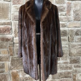 Max Gunzel Dark Ranch Mink with Notched Collar, Size M