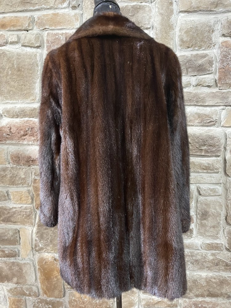 Max Gunzel Dark Ranch Mink with Notched Collar, Size M