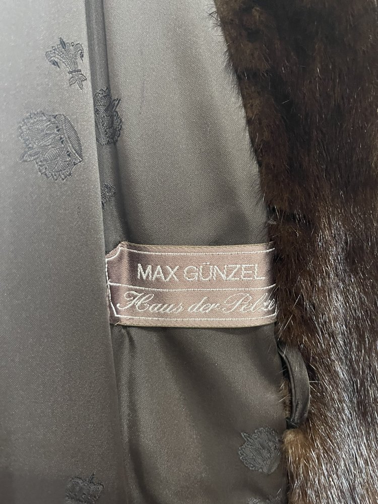 Max Gunzel Dark Ranch Mink with Notched Collar, Size M