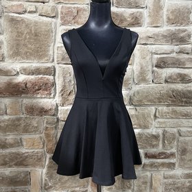 Lulus Black Stretch Skort Dress, Size S