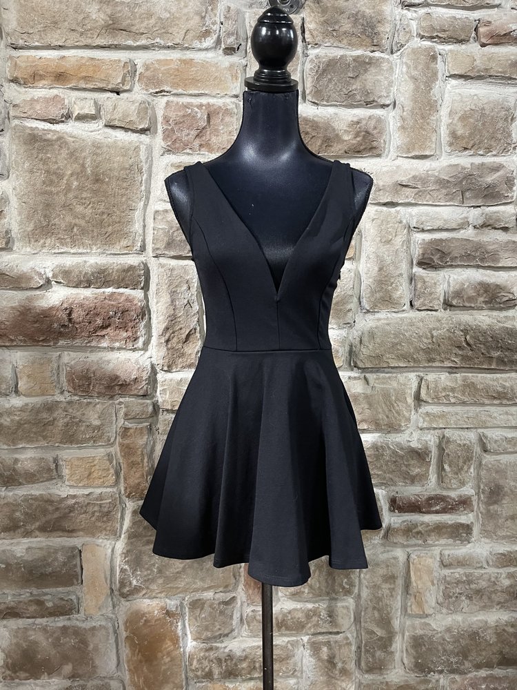 Lulus Black Stretch Skort Dress, Size S