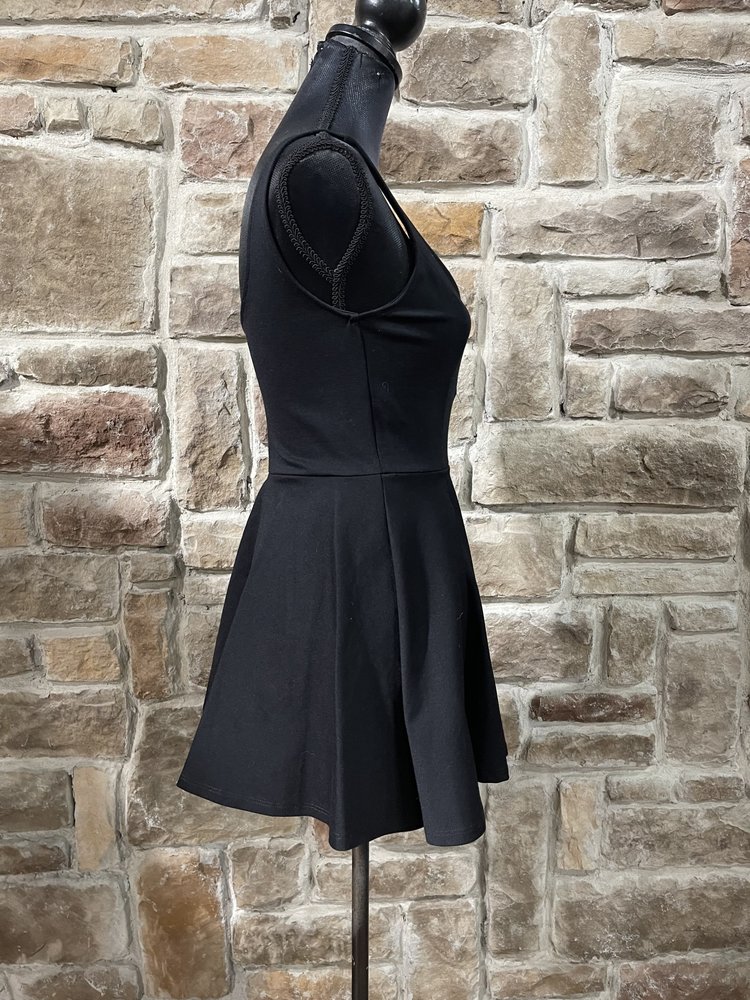 Lulus Black Stretch Skort Dress, Size S