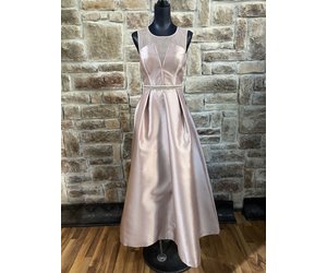 Nicole Miller Champagne Gown with Jewel Belt and Pockets, Size 2